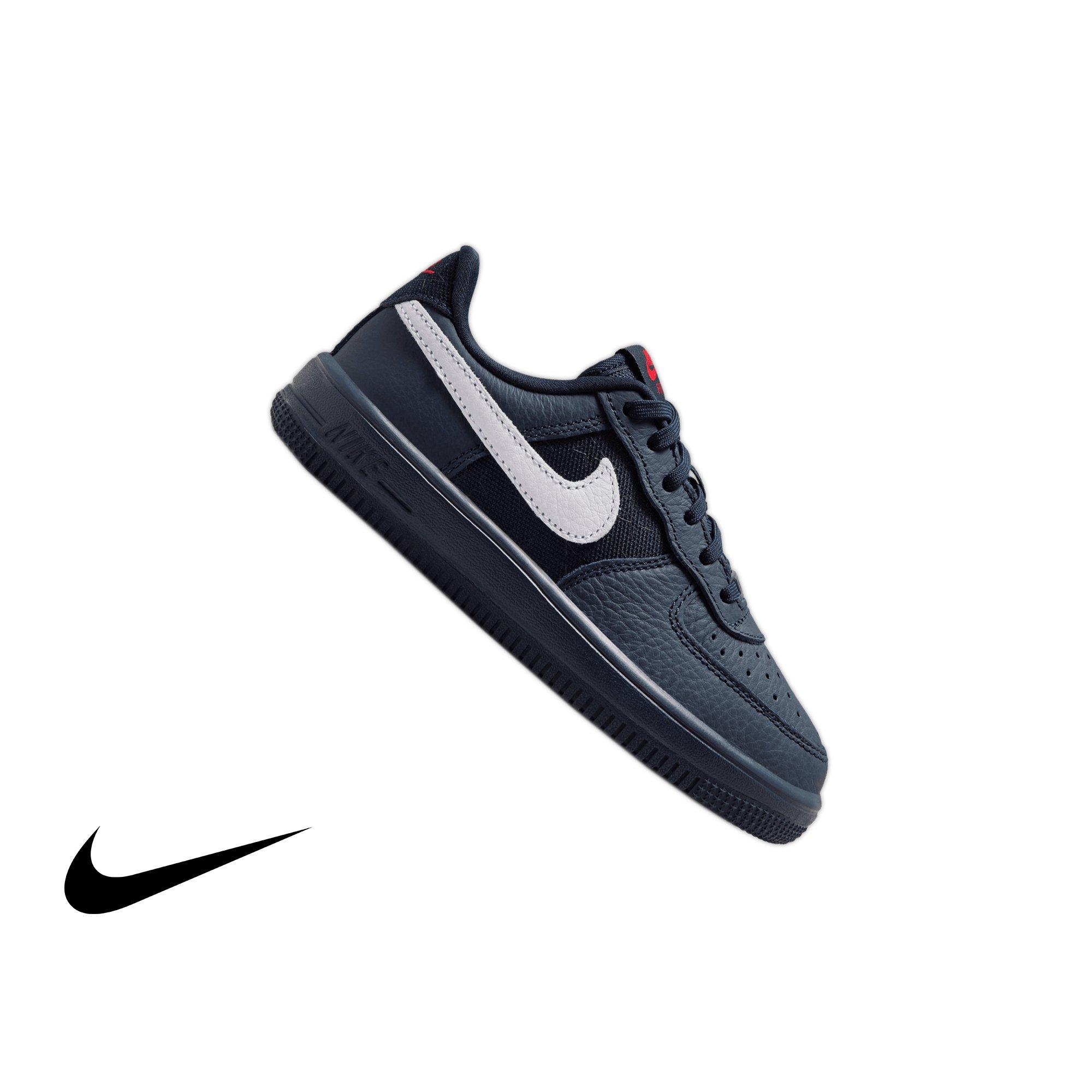 Nike Air Force 1 "Dark Obsidian" Preschool Kids' Shoe - DARK OBSIDIAN/WHITE/BLACK/UNIVERSITY RED